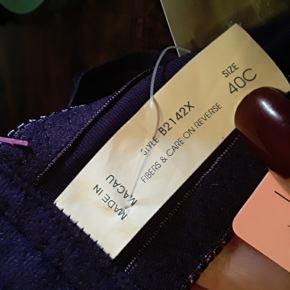 NWT 40C Rene Rofe Gorgeous Purple & Silver Unpadded underwire Sexy Stunning Bra - Picture 12 of 15